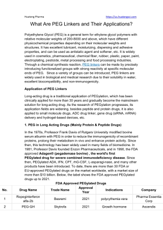 What Are PEG Linkers and Their Applications