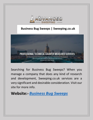 Business Bug Sweeps | Sweeping.co.uk