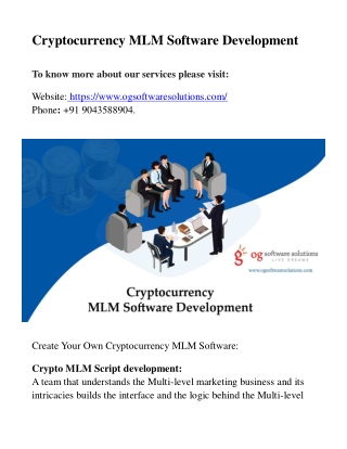 Cryptocurrency MLM Software Development