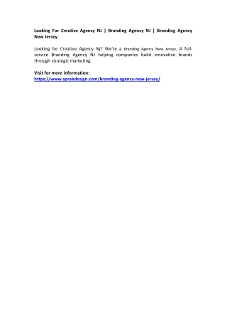Looking For Creative Agency NJ | Branding Agency NJ | Branding Agency New Jersey