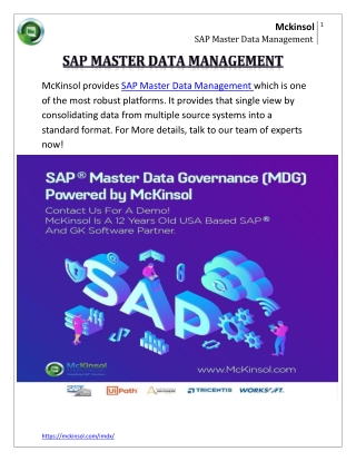 SAP Master Data Management