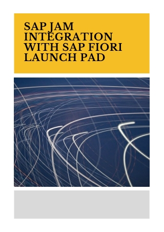 SAP JAM Integration with SAP Fiori Launch Pad