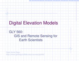 Digital Elevation Models