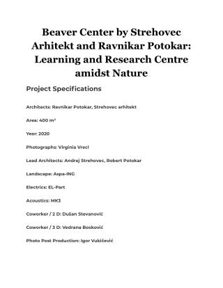 Beaver Center by Strehovec Arhitekt and Ravnikar Potokar: Learning and Research