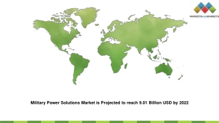 Military Power Solutions Market is Projected to reach 9.01 Billion USD by 2022