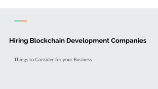 Hiring Blockchain Development Companies