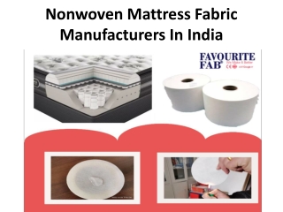 Nonwoven Mattress Fabric Manufacturers In India