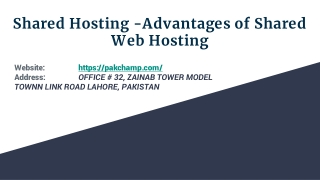 Shared Hosting -Advantages of Shared Web Hosting