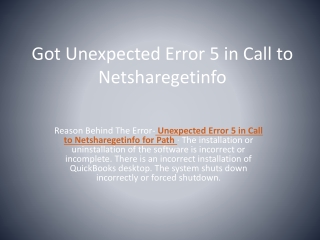 Got unexpected error 5 in call to NetShareGetInfo for path