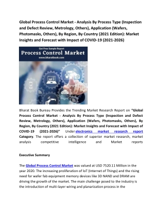 Global Process Control Market By Region, By Country and Forecast to 2026