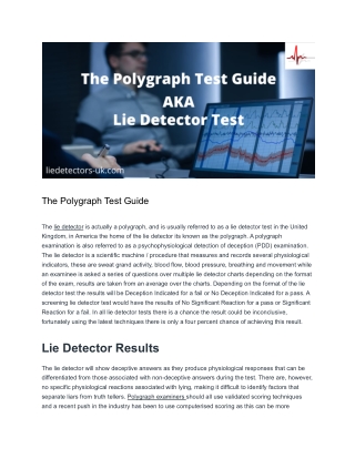 Polygraph Test Guide - liedetectors-uk.com