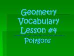 Geometry Vocabulary Lesson 4