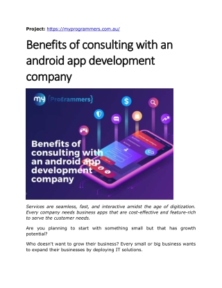 Benefits of consulting with an android app development company