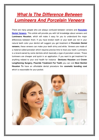 What Is The Difference Between Lumineers And Porcelain Veneers
