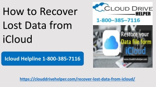 How to Recover Lost Data from iCloud - Icloud Helpline 1-800-385-7116