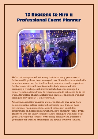 12 Reasons to Hire a Professional Event Planner