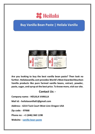 Buy Vanilla Bean Paste | Heilala Vanilla