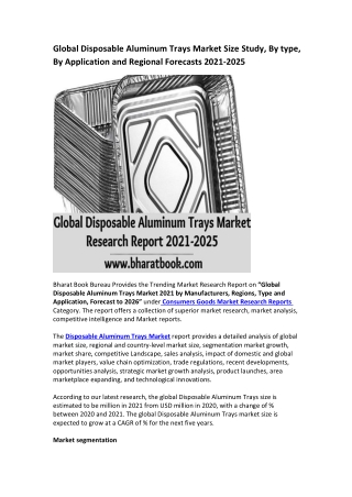 Global Disposable Aluminum Trays Market Research Report 2021-2025