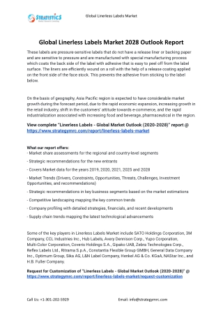 2021 Linerless Labels industry Global Analysis Report