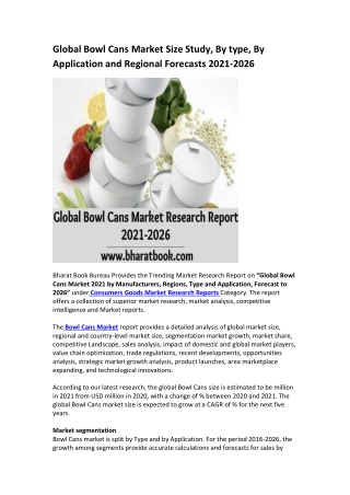 Global Bowl Cans Market Research Report 2021-2026