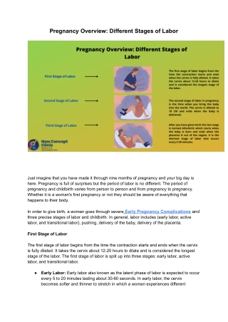 Pregnancy Overview: Different Stages of Labor