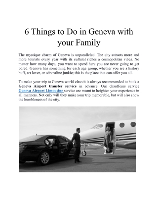 6 Things to Do in Geneva with your Family