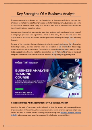 Key Strengths Of A Business Analyst