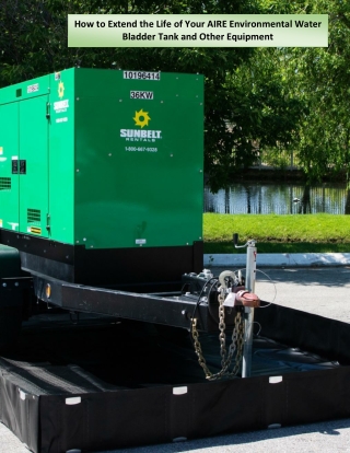 How to Extend the Life of Your AIRE Environmental Water Bladder Tank and Other Equipment