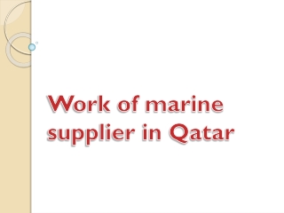 Work of marine supplier in Qatar