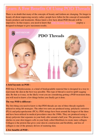 Learn A Few Benefits Of Using POD Threads