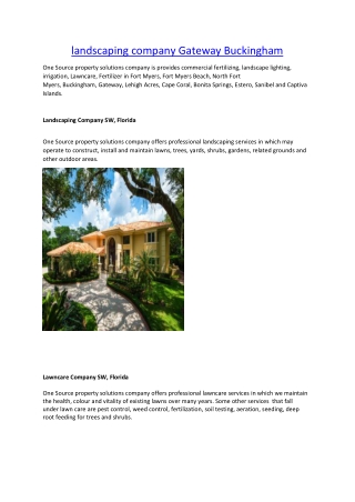landscaping company Gateway Buckingham
