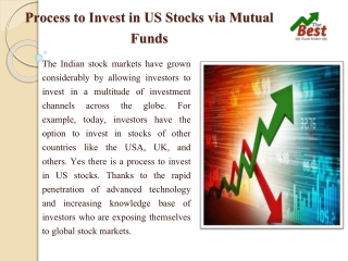 Process to Invest in US Stocks via Mutual Funds