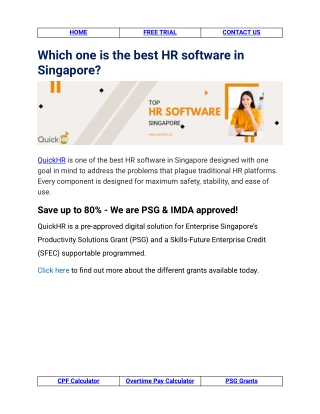 Which one is the best HR software in Singapore?