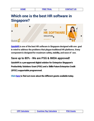 Which one is the best HR software in Singapore For SME