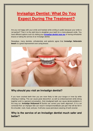 Invisalign Dentist What Do You Expect During The Treatment