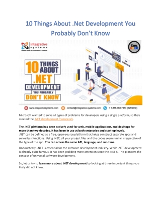 10 Things About .Net Development You Probably Don’t Know