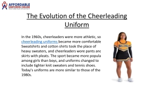 The Evolution of the Cheerleading Uniform