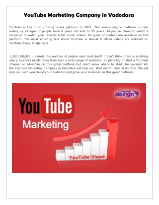 YouTube Marketing Company in Vadodara - DreamsDesign