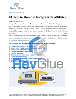 10 Steps to Monetise Instagram for Affiliates 2022