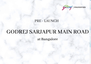 Godrej Sarjapur Main Road - Joy Of Living In Style At Bangalore - Brochure