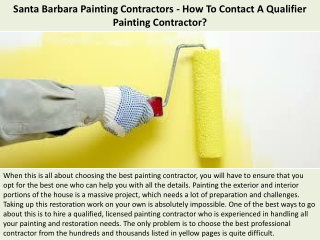 Santa Barbara Painting Contractors - How To Contact A Qualifier Painting Contrac