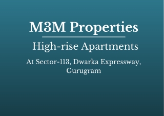 M3M High-rise Apartments At Sector 113 Gurugram Brochure