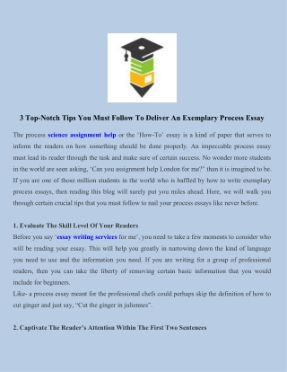 3 Top-Notch Tips You Must Follow To Deliver An Exemplary Process Essay