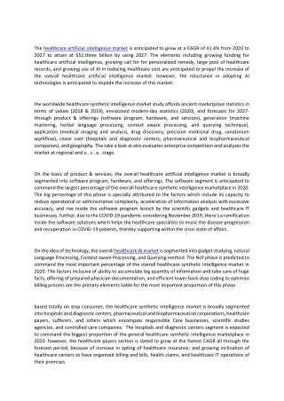 healthcare artificial intelligence market is expected to grow at a CAGR of 41.4%