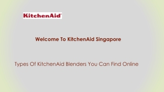 Types Of KitchenAid Blenders Online in Singapore
