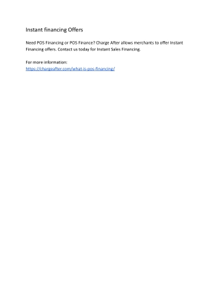 Instant financing Offers