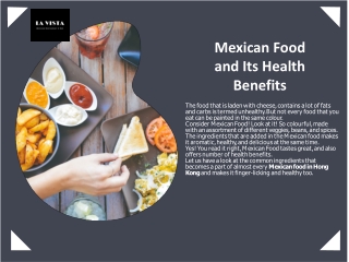 Mexican Food and Its Health Benefits