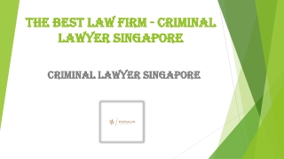 The Best Law Firm - Criminal Lawyer Singapore