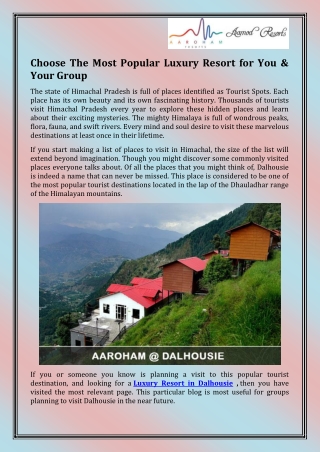 5 Star Resort in Dalhousie