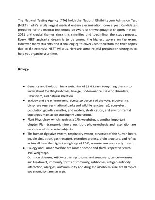 NEET 2022_ Know Subject Wise Important Topics